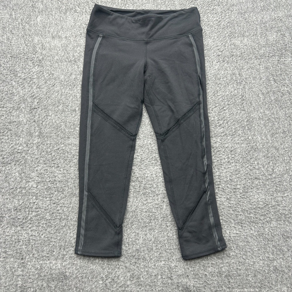 ALO Leggings XS Black‎ Nylon Stretch Compression Mesh Cropped Training
